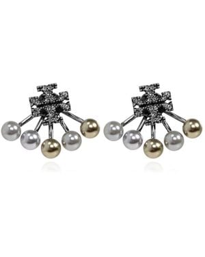 Tory Burch Oorbellen Met Glanzende Kristallen - Metallic
