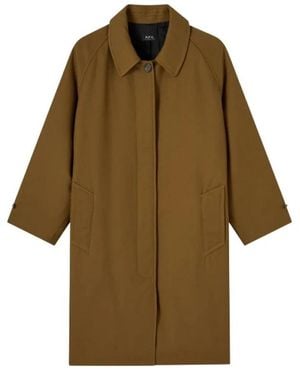 A.P.C. Single-Breasted Coats - Green
