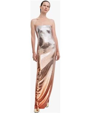 Galvan London Bandeau Ombre Paillette Abendkleid - Pink