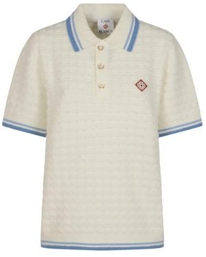 CASABLANCA Weiße Boucle Polo T-Shirts Und Polos - Natur