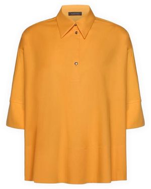 Elena Miro Oversize-Bluse Aus Zwei Stoffen - Orange