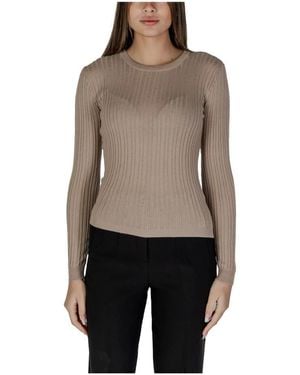 Vila Round-Neck Knitwear - Natural