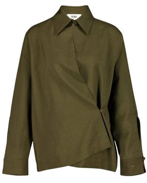 Fendi Mohair En Wollen Overhemd - Groen