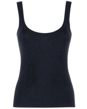 Nenette Fitted Thin Knit Top - Blauw