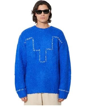 Marcelo Burlon Round-Neck Knitwear - Blu