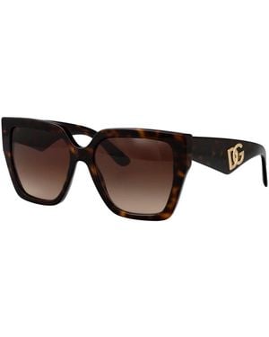 Dolce & Gabbana Oversized Geometrische Quadratische Sonnenbrille - Braun