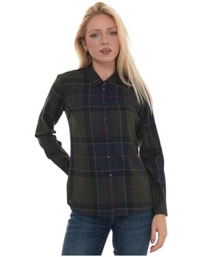 Barbour Overhemden ,Groen ,Katoen Bredon Katoenen Shirt - Zwart