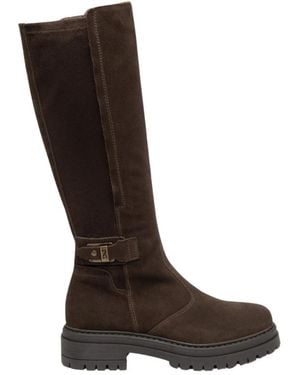 Nero Giardini Stiefel Aus Wildleder Und Technischem Gewebe - Braun