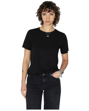 Dr. Denim Kurzärmeliges Modal T-Shirt - Schwarz