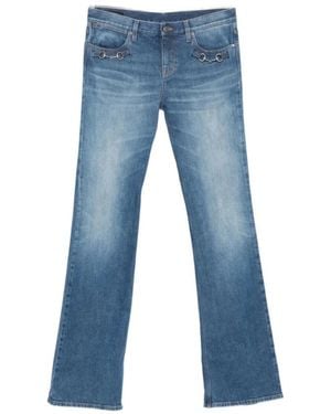 Gucci Stretch-Baumwolldenim Mit Horsebit - Blau