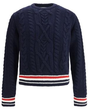 Thom Browne Cable-Knit Pullover - Blau