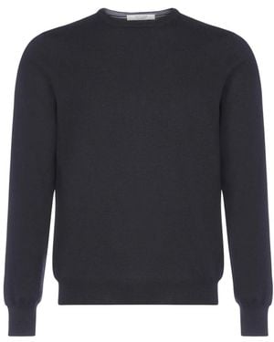 D4.0 Round-Neck Strickwaren - Blau