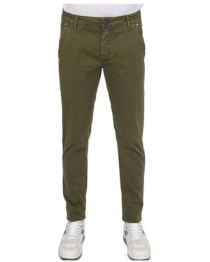 Hand Picked Broeken ,Groen ,Katoen Slim-Fit Broeken