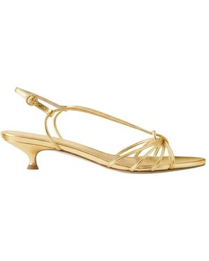 Aeyde Schoenen ,Geel ,Leer Amara Sandalen Met Hak - Metallic