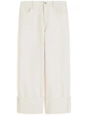 Weekend by Maxmara Broeken ,Katoen Wkdgolfo Cropped Broek - Wit