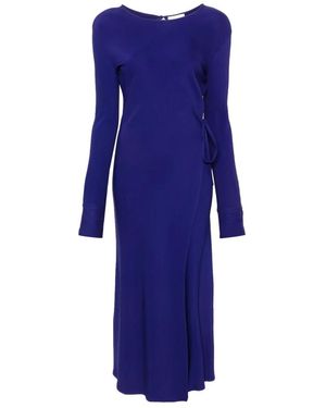 forte_forte Stretch Cady Crepe Wickelkleid - Blau