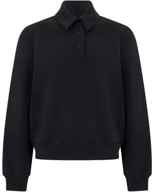 Maison Kitsuné Hoodies & Sweatvesten ,Zwart ,Katoen Baby Fox Polo Sweatshirt - Blauw