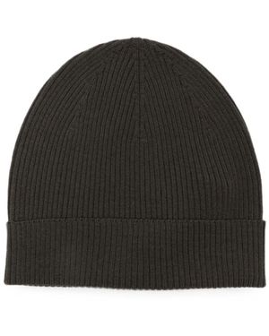 Rick Owens Accessoires ,Grijs ,Wol Ribbed Beanie - Zwart