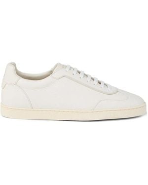 Brunello Cucinelli Weiße Sneakers Schnürung Gepolsterter Knöchel