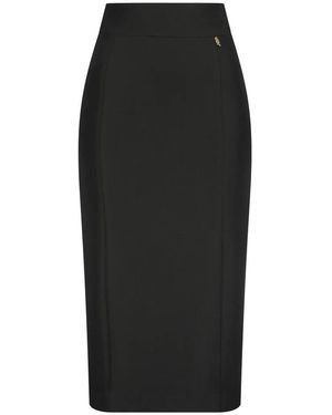 Nicowa Rokken ,Zwart ,Golden Monogram High-Waisted Kokerrok