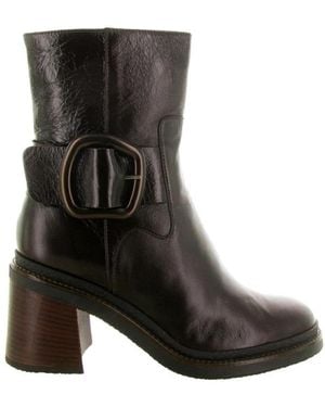 Softwaves Heeled Boots - Marron