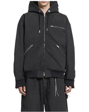 MASTERMIND WORLD Stone Washed Hooded Work Jacket - Schwarz