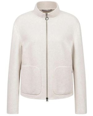 Bugatti Weiße Damenjacke Mit Hohem Kragen