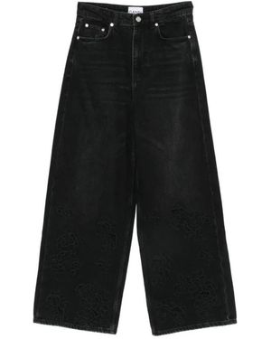 Ganni Wide Jeans - Negro