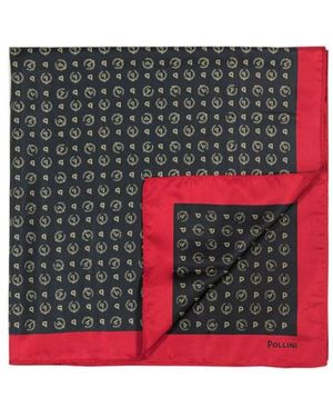 Pollini Accessoires ,Zwart ,Satijn Monogram Zijden Sjaal All Over Print
