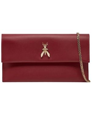 Patrizia Pepe Burgunderrote Ledertasche Mit Kette