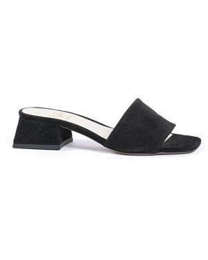 19V69 Italia by Versace Heeled Mules - Black