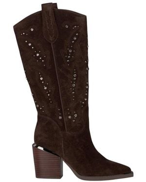 Alma En Pena. Studded Haklaars Stenen - Bruin