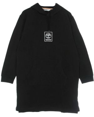 Timberland Schwarzes Fleece-Kapuzenkleid