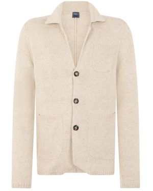 Fedeli Truien & Vesten ,Katoen Zachte Cardigan Met Kraag En Knopen - Naturel