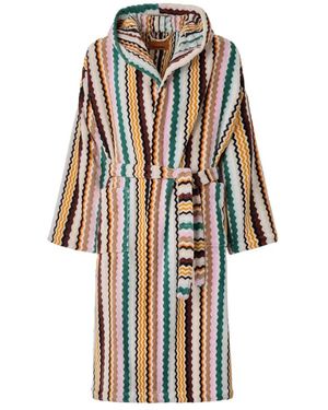 Missoni Nachtkleding ,Veelkleurig ,Katoen Aura Badjas Met Capuchon - Blauw