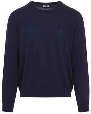Etro Pegaso-Bestickter Pullover Mit Rundhalsausschnitt - Blau
