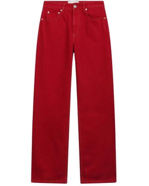 Ami Paris Jeans ,Rood ,Katoen Jeans Met Ruime Pasvorm