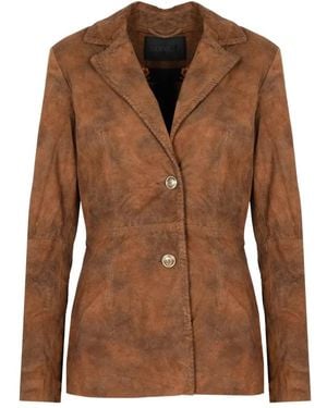 Guess Jassen ,Bruin ,Leer Leren Bomberjack