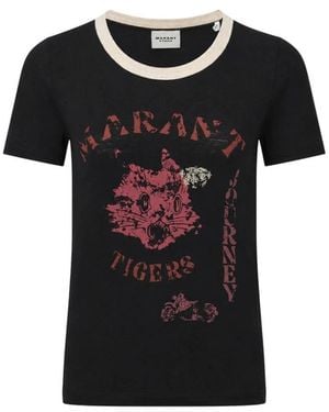Isabel Marant Tops ,Zwart ,Linnen Kiliann T-Shirt