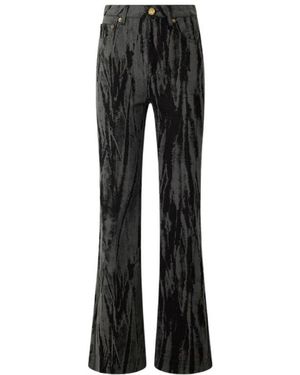 Roberto Cavalli Broeken ,Zwart ,Denim Denim Jeans Met Een Streep Effect