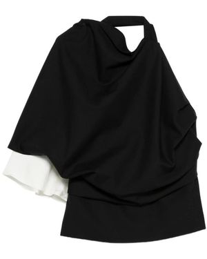 Rohe Draped Lapel Top - Zwart