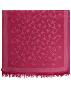 COACH Accessoires ,Roze ,Wol Bias Signature C Oblong - Paars