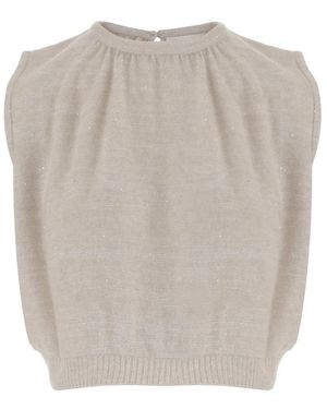 arch4 Tops ,Pailletten Sleeveless Top Met Pailletten - Grijs