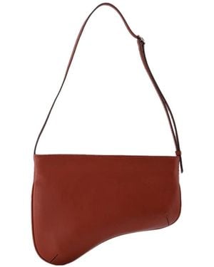 MANU Atelier Rode Leren Curve Schoudertas - Rood