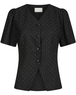 Neo Noir Overhemden ,Zwart ,Leer Jules B Pinstripe Blouse