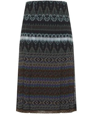 Dries Van Noten Rokken ,Veelkleurig ,Sianora Midi Rok - Grijs