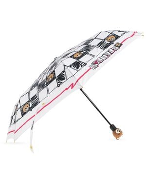 Moschino Opvouwbare Paraplu - Wit