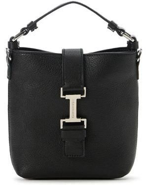 Iceberg Kalbsleder Schultertasche Mit Schnalle - Schwarz