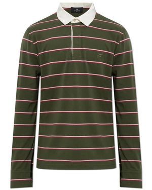 Etro Tops ,Groen ,Katoen Lange Mouwen Poloshirt
