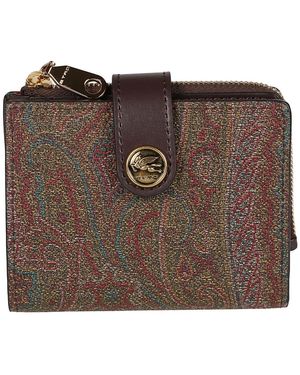 Etro Accessoires ,Veelkleurig ,Katoen Arnica Portemonnee - Bruin